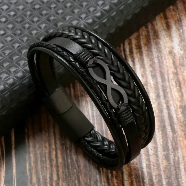 Lederarmband für Herren mit Edelstahlverschluss – Bild 6