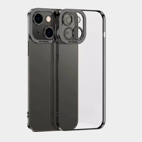 Durchsichtige iPhone Hülle, Schwarz und Silber