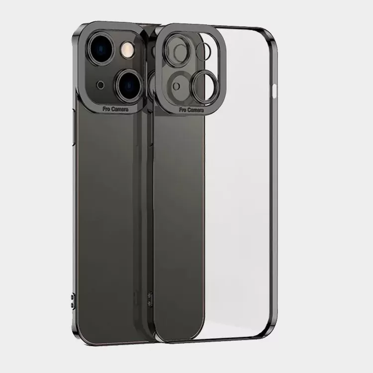 Durchsichtige iPhone Hülle, Schwarz und Silber