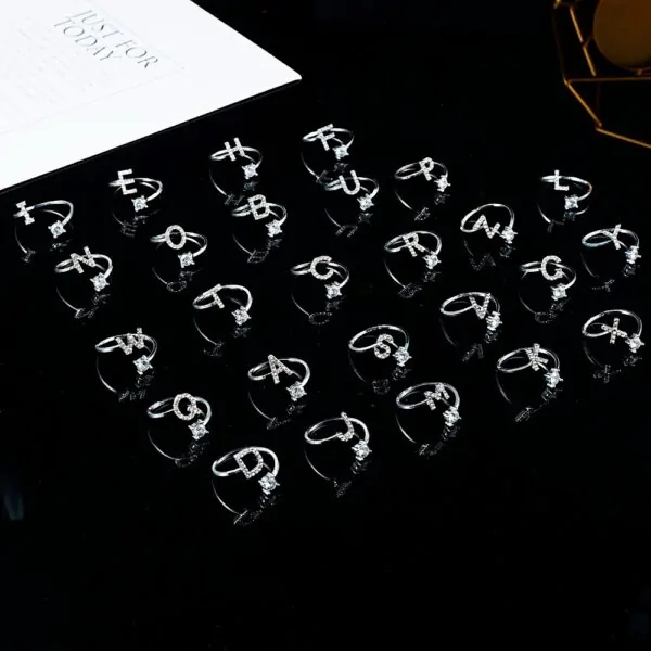 Ring Buchstaben, Silber, Rosa, Gelb – Bild 6