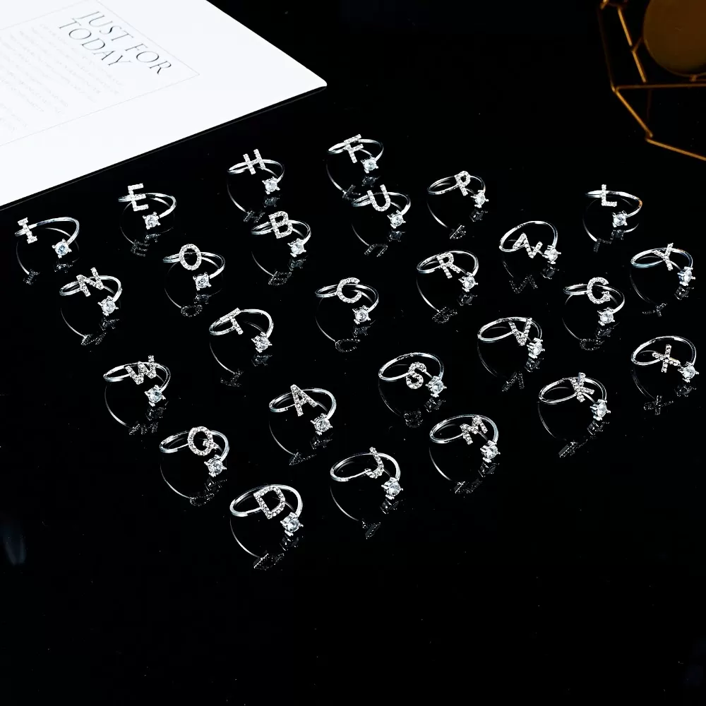 Ring Buchstaben, Silber, Rosa, Gelb – Bild 6