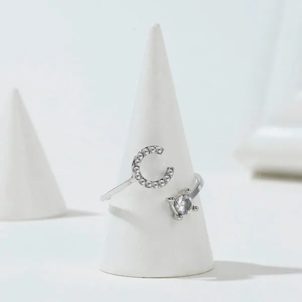 Ring Buchstaben, Silber, Rosa, Gelb – Bild 5