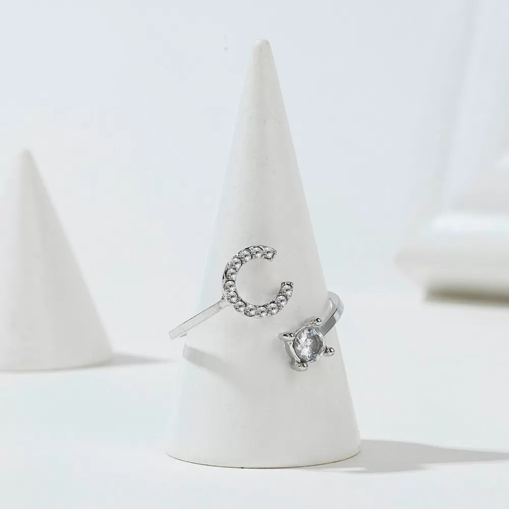 Ring Buchstaben, Silber, Rosa, Gelb – Bild 5