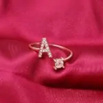 Ring Buchstaben, Silber, Rosa, Gelb