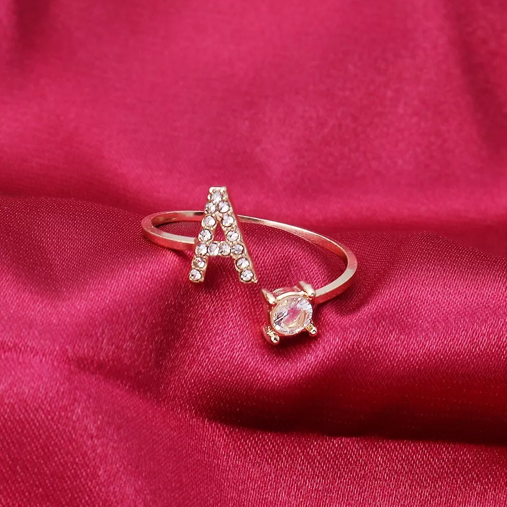 Ring Buchstaben, Silber, Rosa, Gelb
