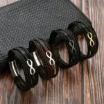 Lederarmband für Herren mit Edelstahlverschluss