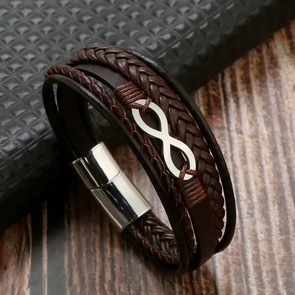 Lederarmband für Herren mit Edelstahlverschluss – Bild 7
