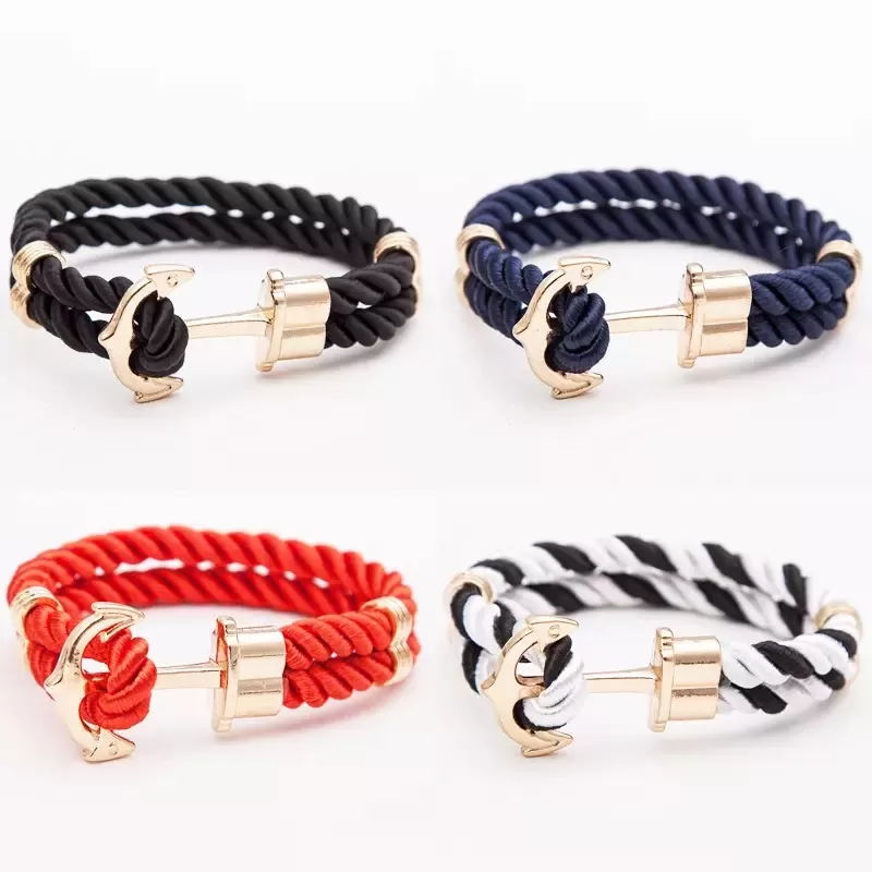 Seilarmband mit verschiedene Farbe, Schwarz, Blau, Schwarz & Weiß – Bild 5