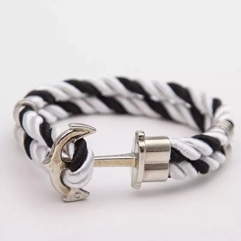 Seilarmband mit verschiedene Farbe, Schwarz, Blau, Schwarz & Weiß – Bild 4