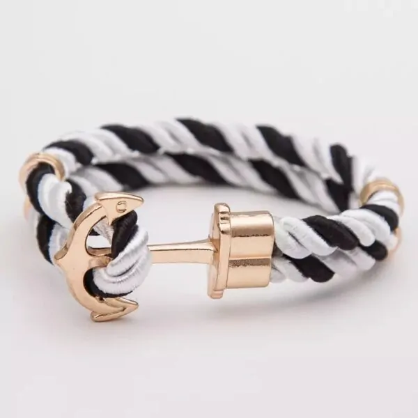 Seilarmband mit verschiedene Farbe, Schwarz, Blau, Schwarz & Weiß – Bild 3