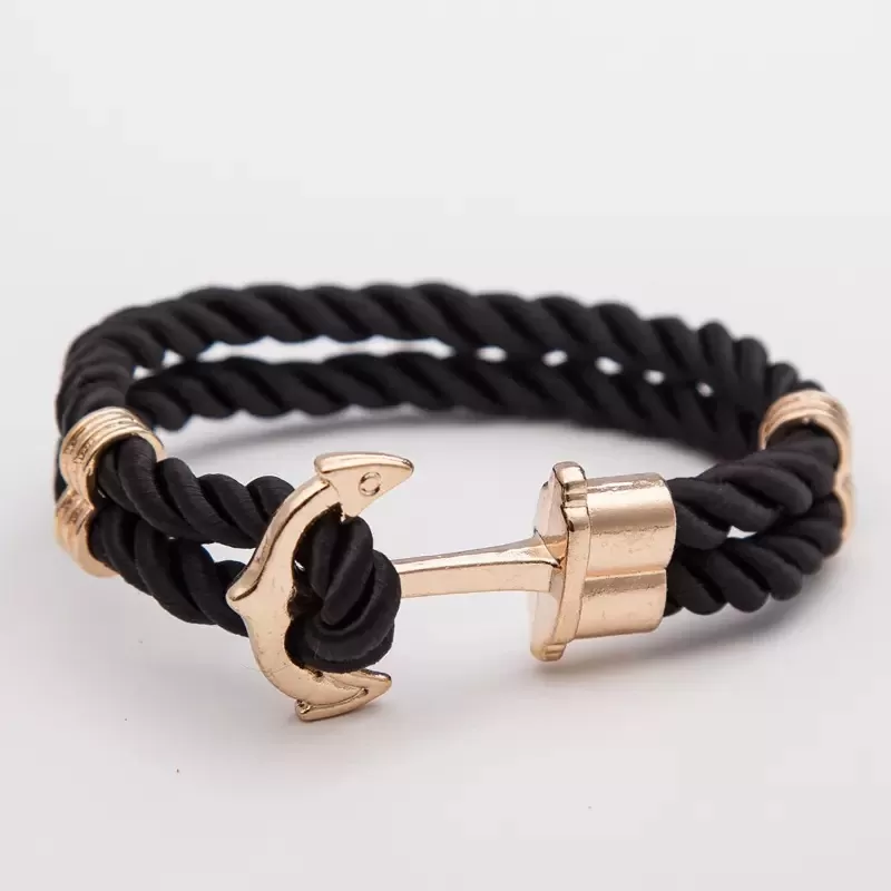 Seilarmband mit verschiedene Farbe, Schwarz, Blau, Schwarz & Weiß