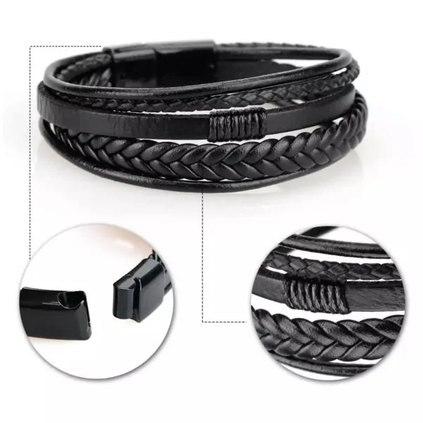 Herrenarmband für Männer Schwarz und Braun Wunderbar – Bild 6