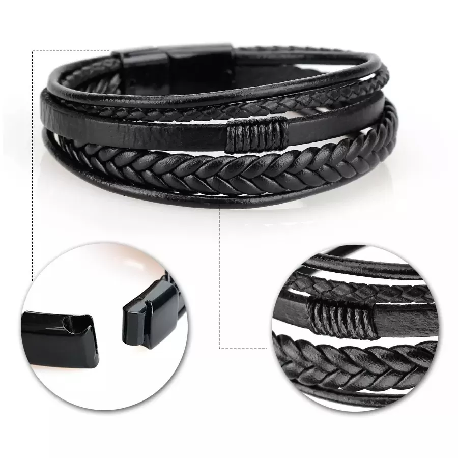 Herrenarmband für Männer Schwarz und Braun Wunderbar – Bild 6