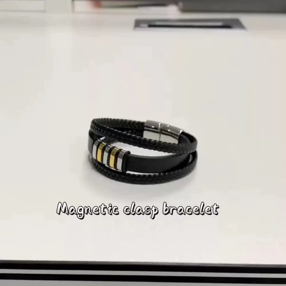 Stilvolles Lederarmband für Herren mit Edelstahlverschluss, 21 CM, 2 Farbe – Bild 5