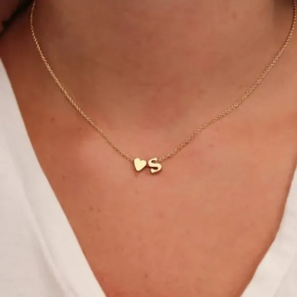 Halskette Buchstaben für Damen aus Edelstahl von A-Z , Silber, Gold