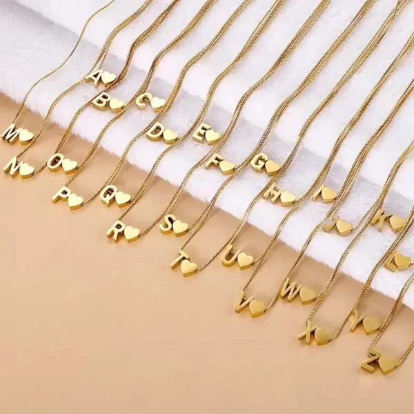 Halskette Buchstaben für Damen aus Edelstahl von A-Z , Silber, Gold – Bild 8