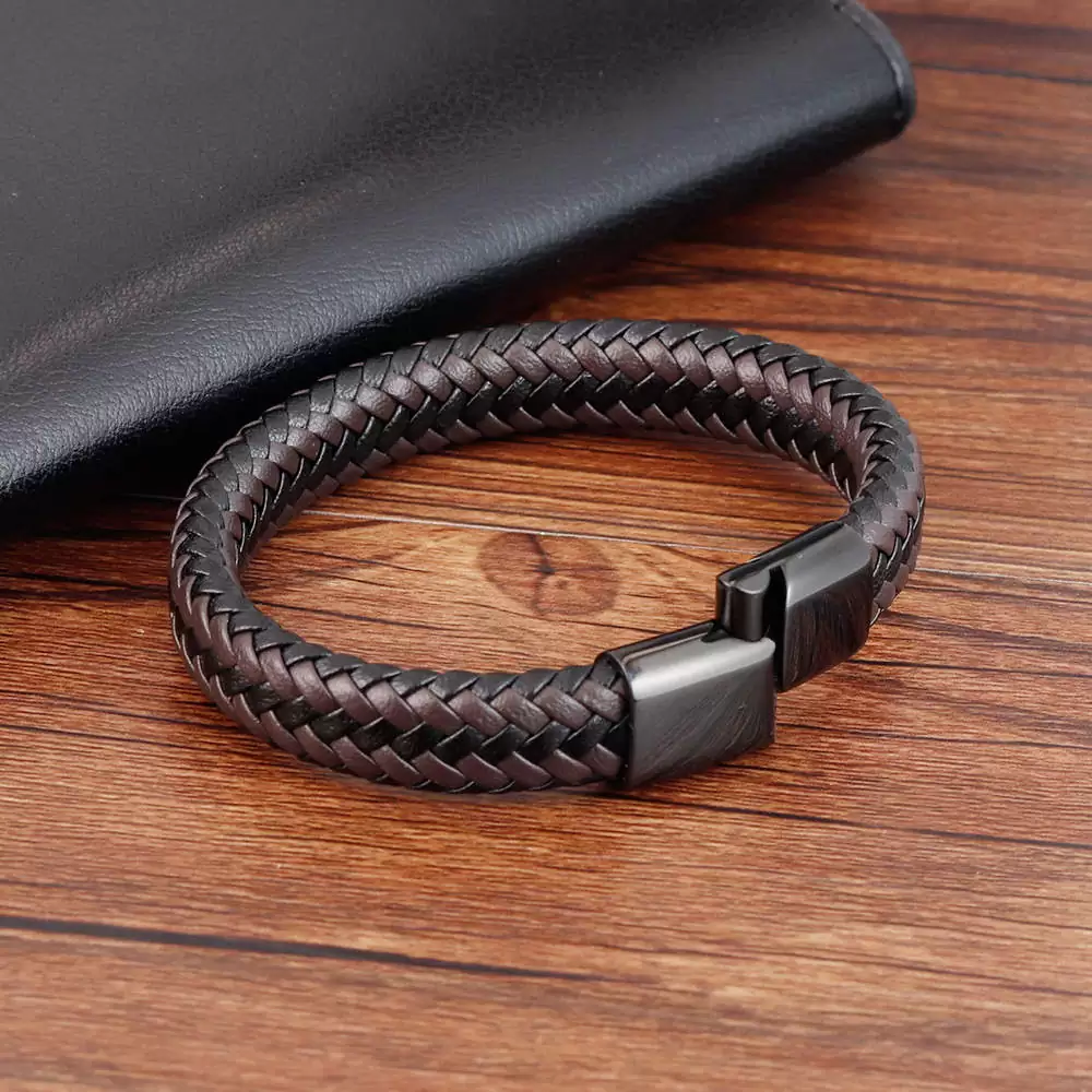 Herren Armband Lederarmband Braun aus Hochwertigem Material – Bild 4