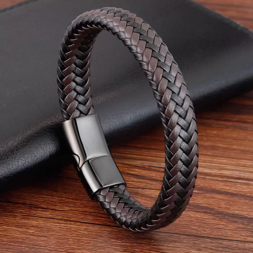 Herren Armband Lederarmband Braun aus Hochwertigem Material – Bild 5