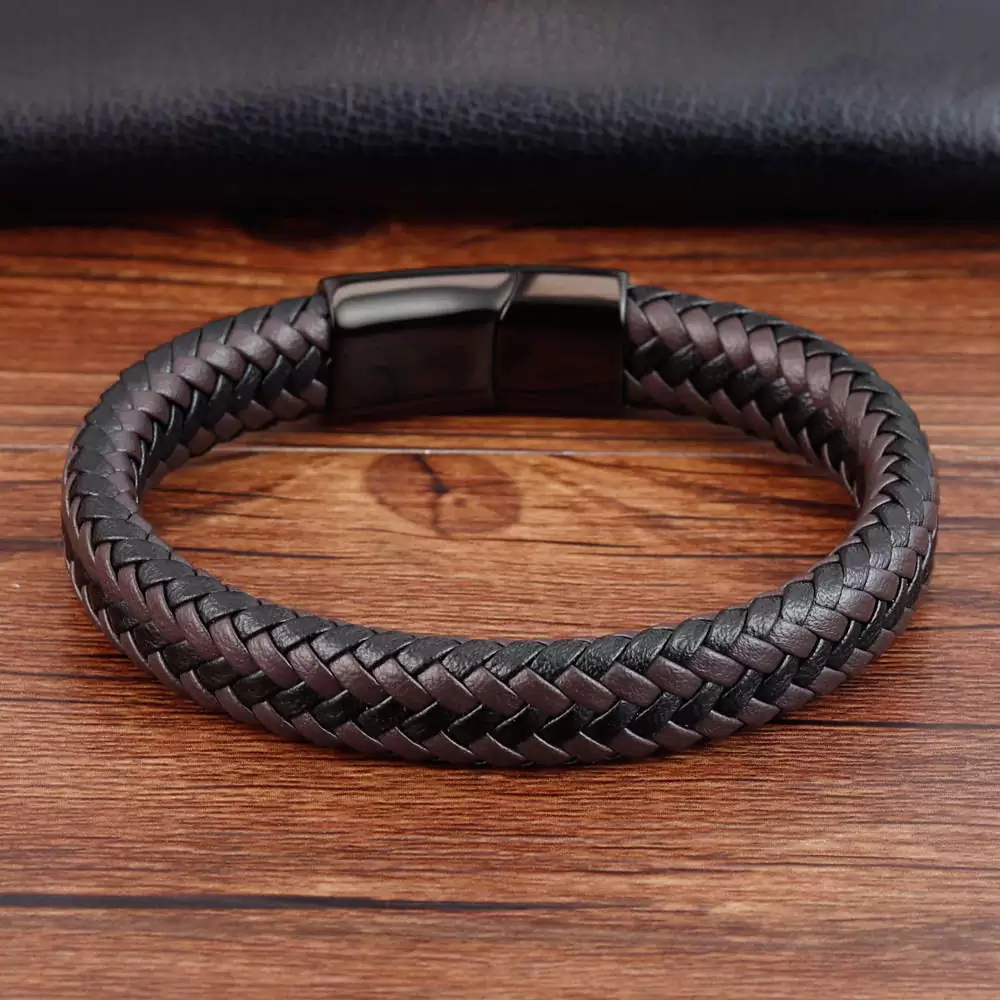 Herren Armband Lederarmband Braun aus Hochwertigem Material – Bild 3