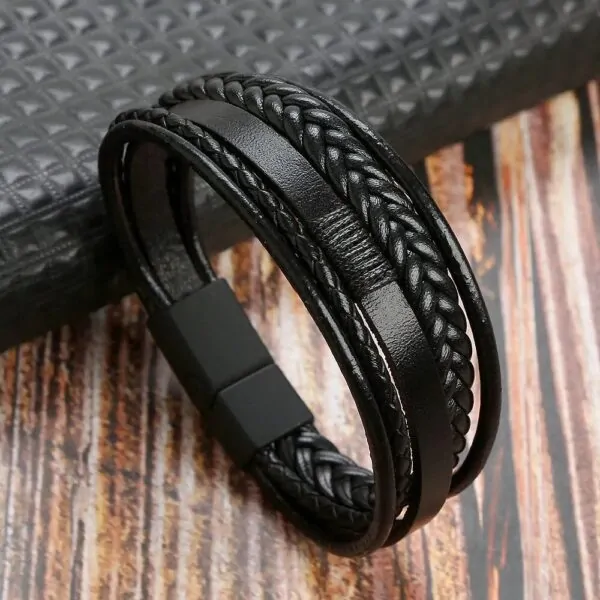Herrenarmband für Männer Schwarz und Braun Wunderbar – Bild 4