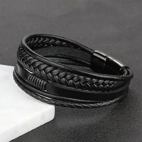 Herrenarmband für Männer Schwarz und Braun Wunderbar – Bild 7