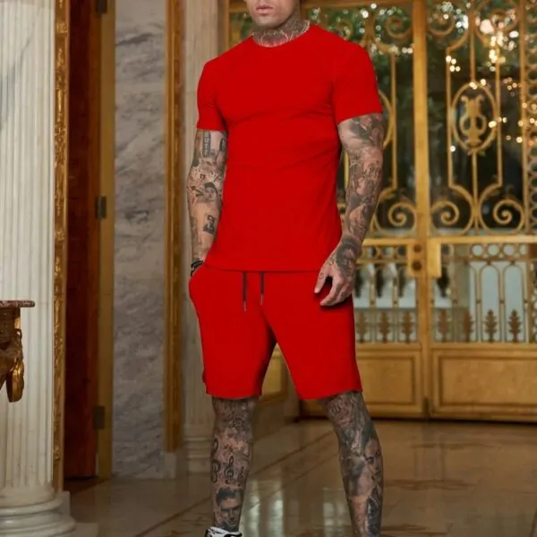 Herren Sommer- Set T-Shirt und Shorts - Der perfekte Begleiter für Sommer 2 Stück – Bild 7