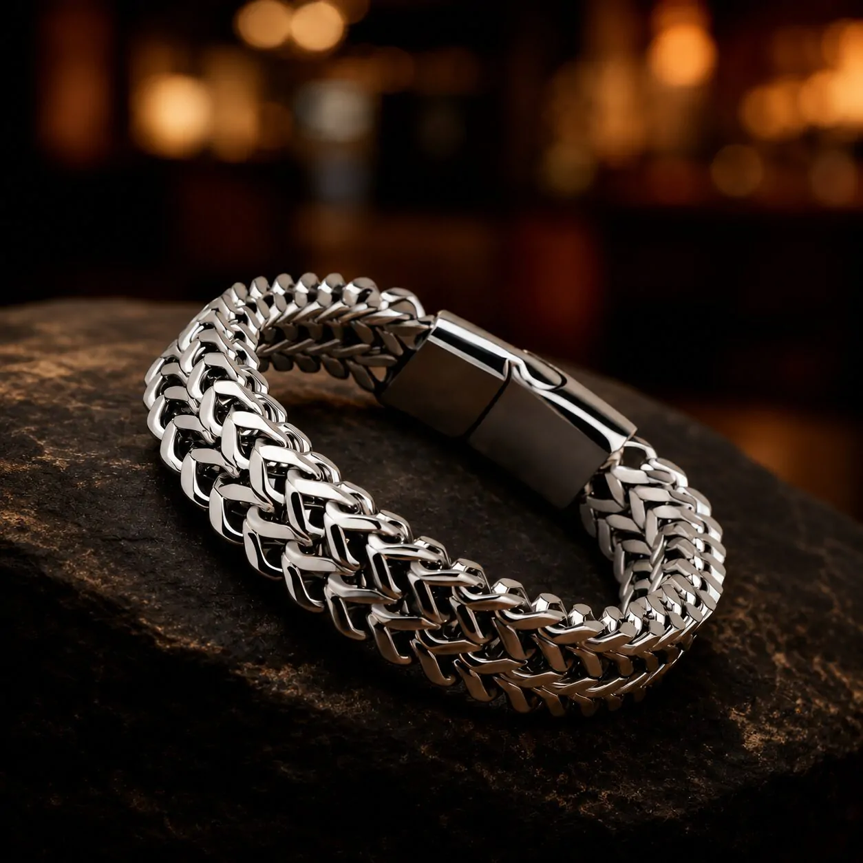 Herren Armband Silber aus Edelstahl – Bild 2