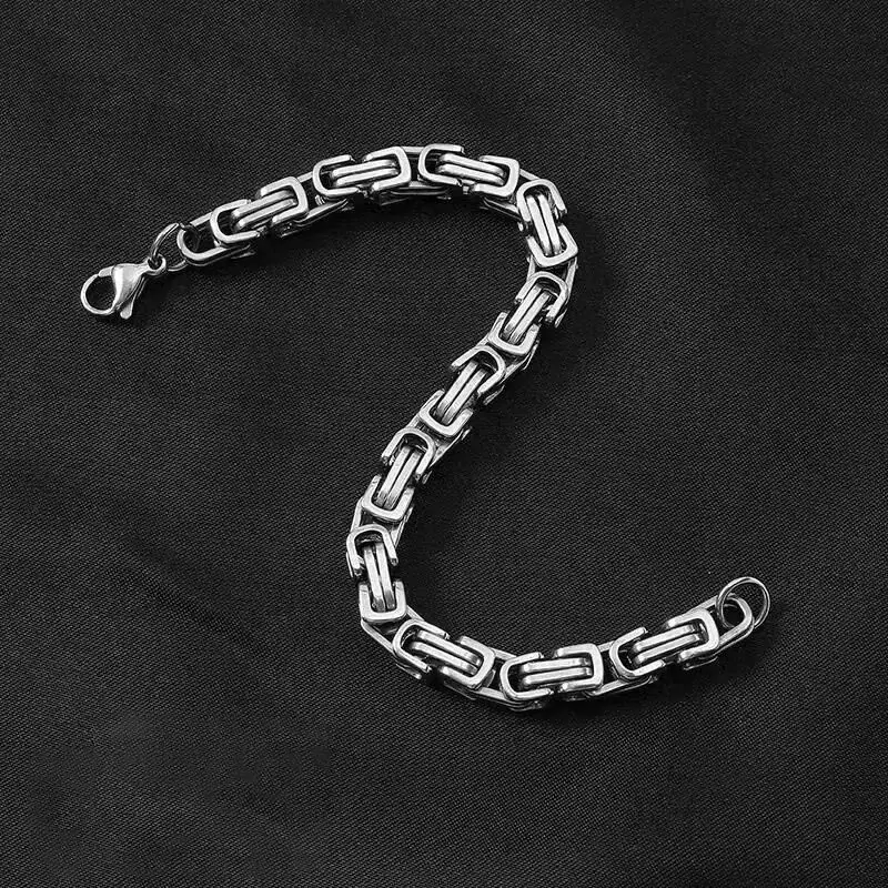 Herrenarmband Edelstahl Moderner Armband Silber, Gold, Schwaz – Bild 2