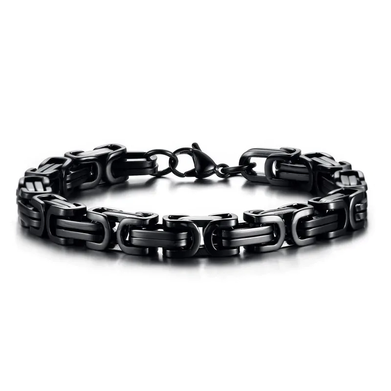 Herrenarmband Edelstahl Moderner Armband Silber, Gold, Schwaz – Bild 5