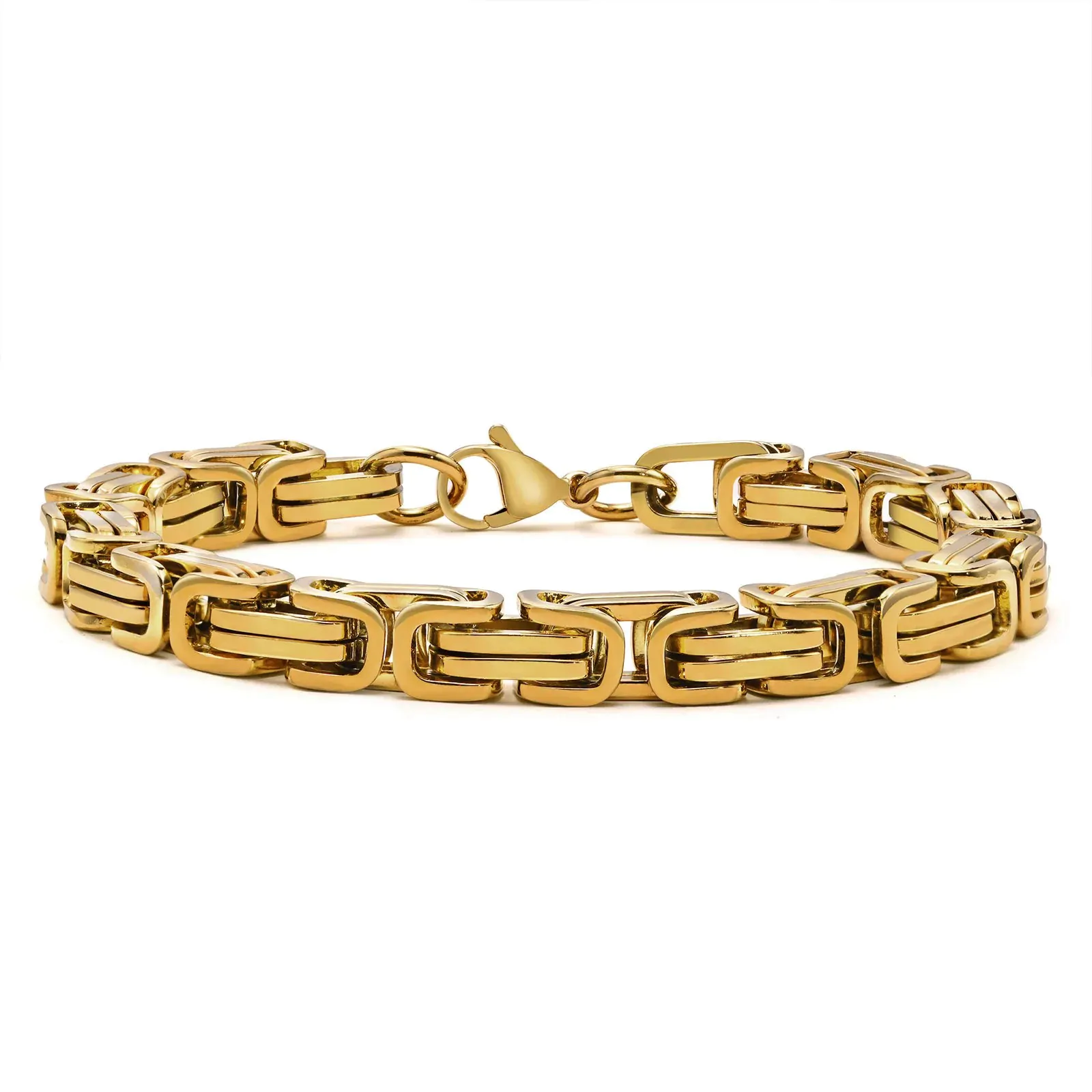 Herrenarmband Edelstahl Moderner Armband Silber, Gold, Schwaz – Bild 3